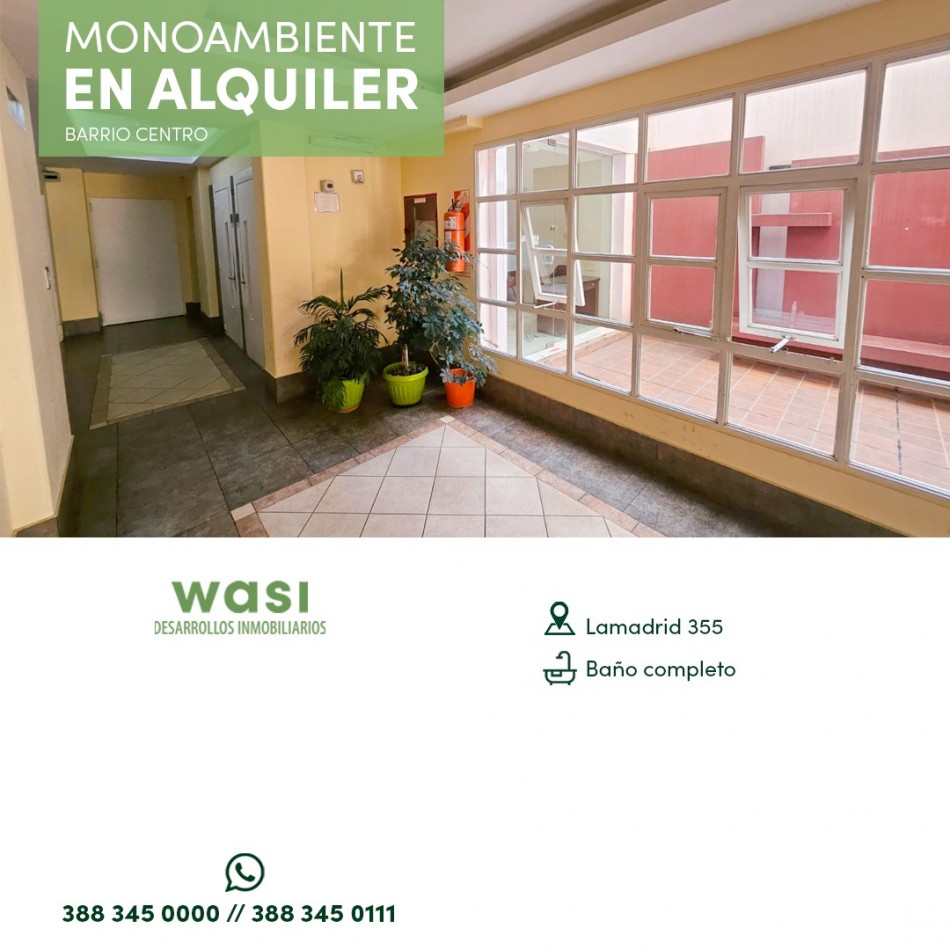 ALQUILER MONOAMBIENTE CENTRO