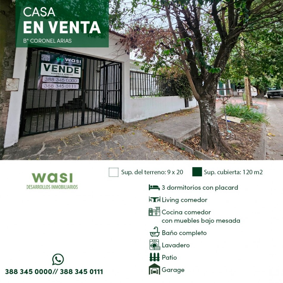 CASA EN VENTA CNEL ARIAS