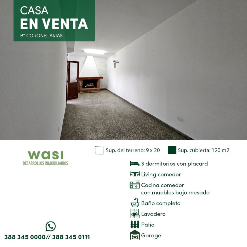 CASA EN VENTA CNEL ARIAS