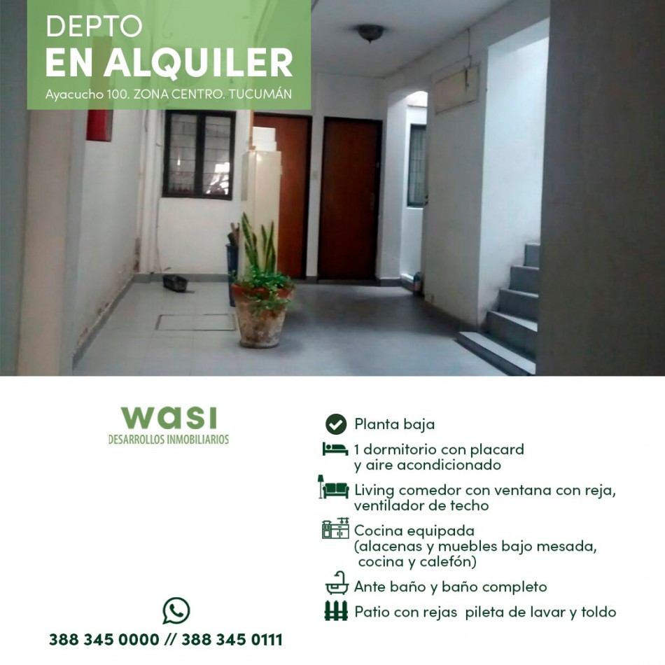 TUCUMAN DEPTO EN ALQUILER CENTRO