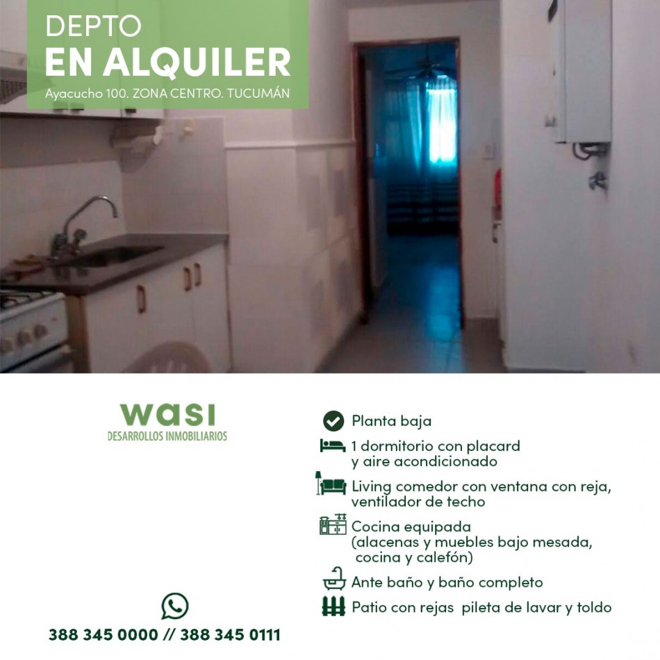 TUCUMAN DEPTO EN ALQUILER CENTRO