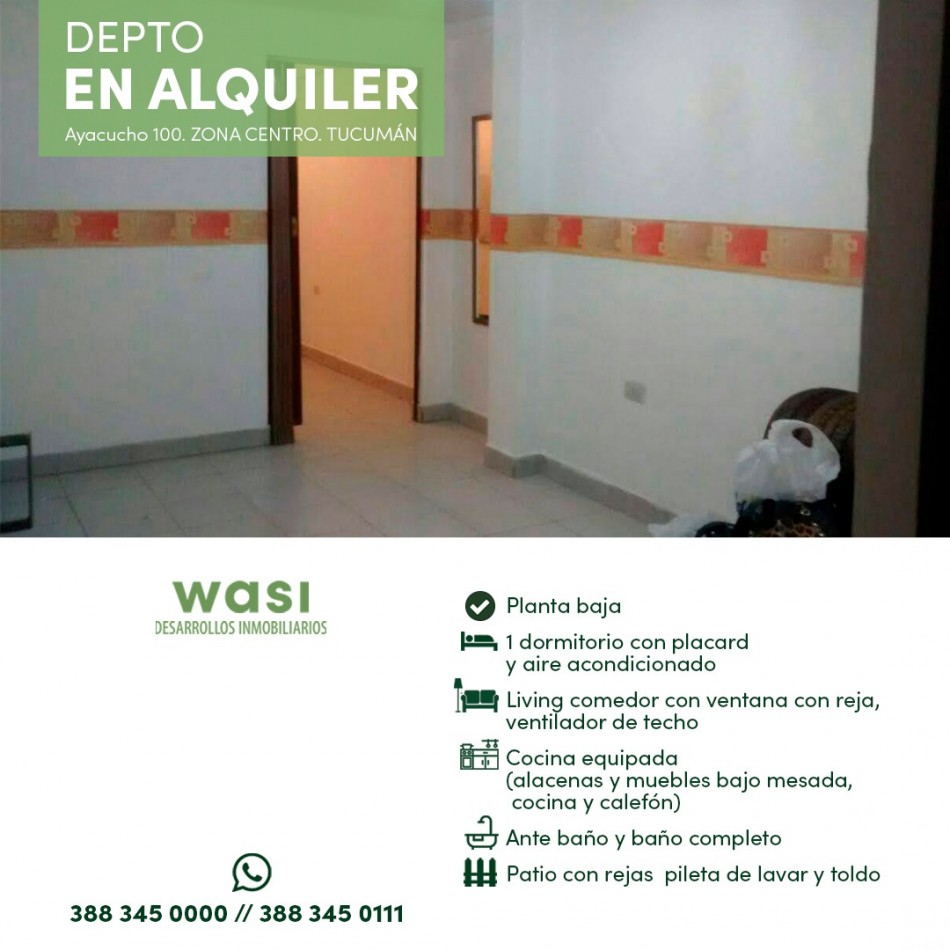 TUCUMAN DEPTO EN ALQUILER CENTRO