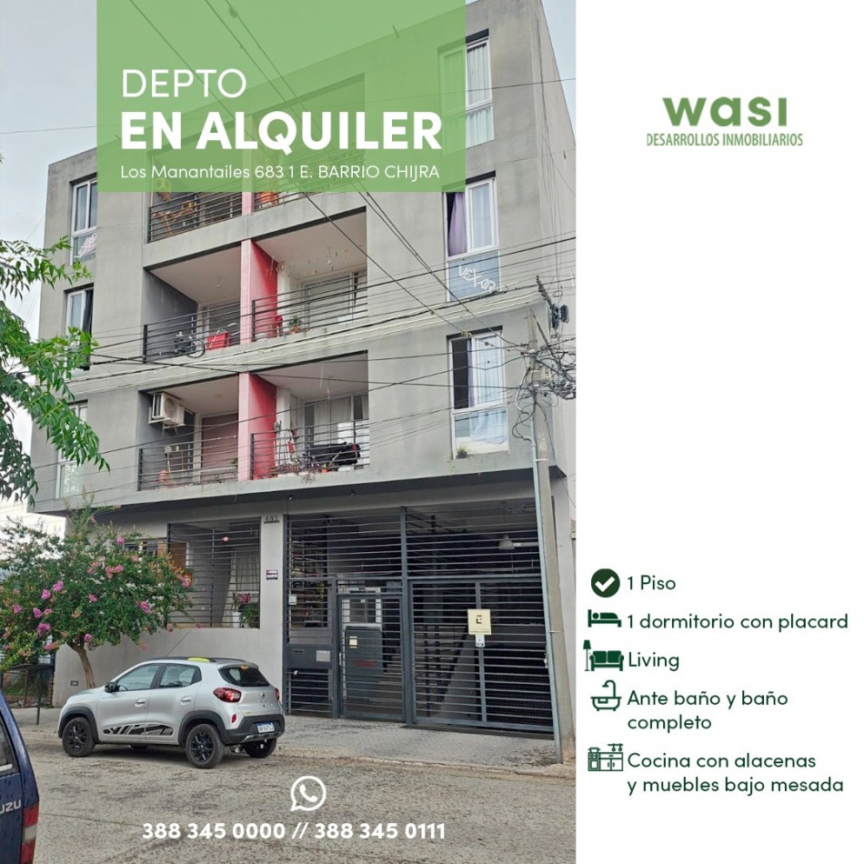 Alquiler Depto 1 dorm Chijra