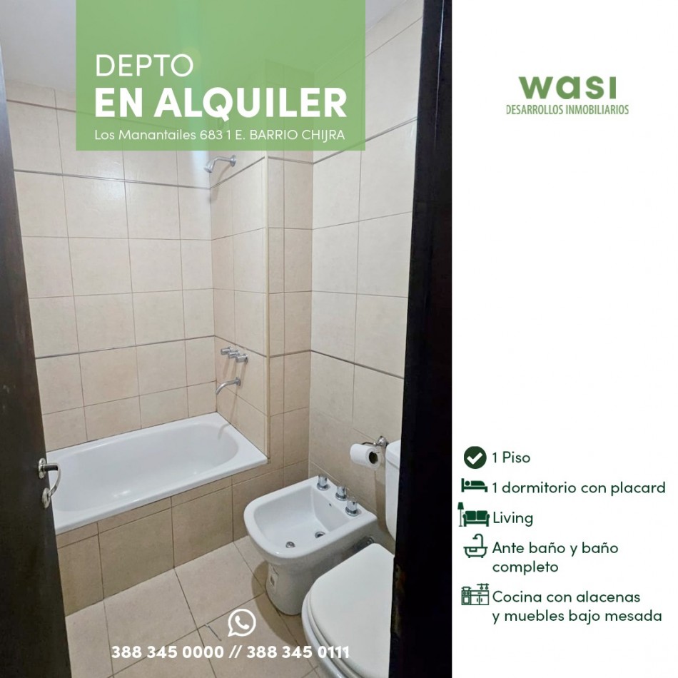 Alquiler Depto 1 dorm Chijra