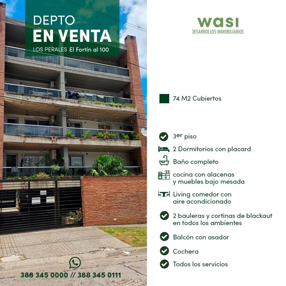 Depto 2 dorm exclusivo Los Perales