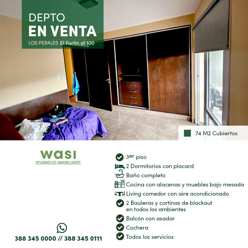 Depto 2 dorm exclusivo Los Perales