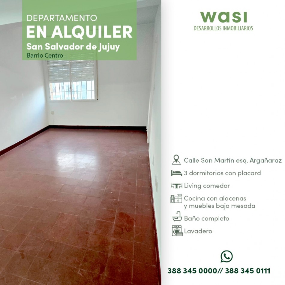 ALQUILER CENTRO 3 DORM