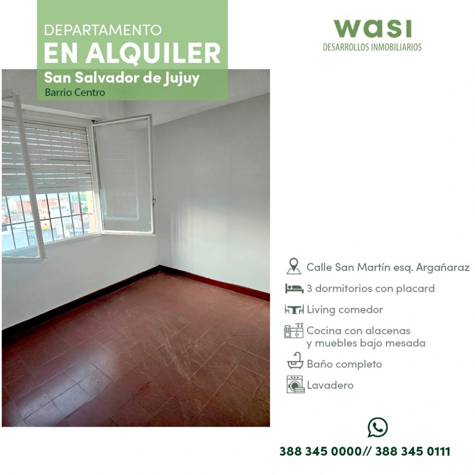 ALQUILER CENTRO 3 DORM