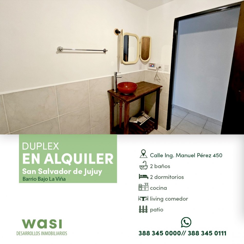 ALQUILER DUPLEX BAJO LA VIÑA