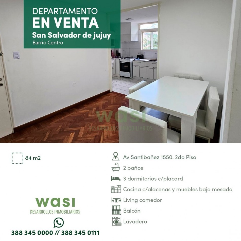 DEPTO CENTRICO 3 DORM
