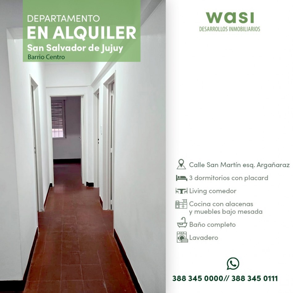 ALQUILER CENTRO 3 DORM